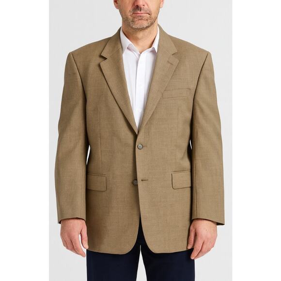 Jos. A. Bank wool blazer sport coat two button down brown SZ 46 Long - Picture 1 of 9